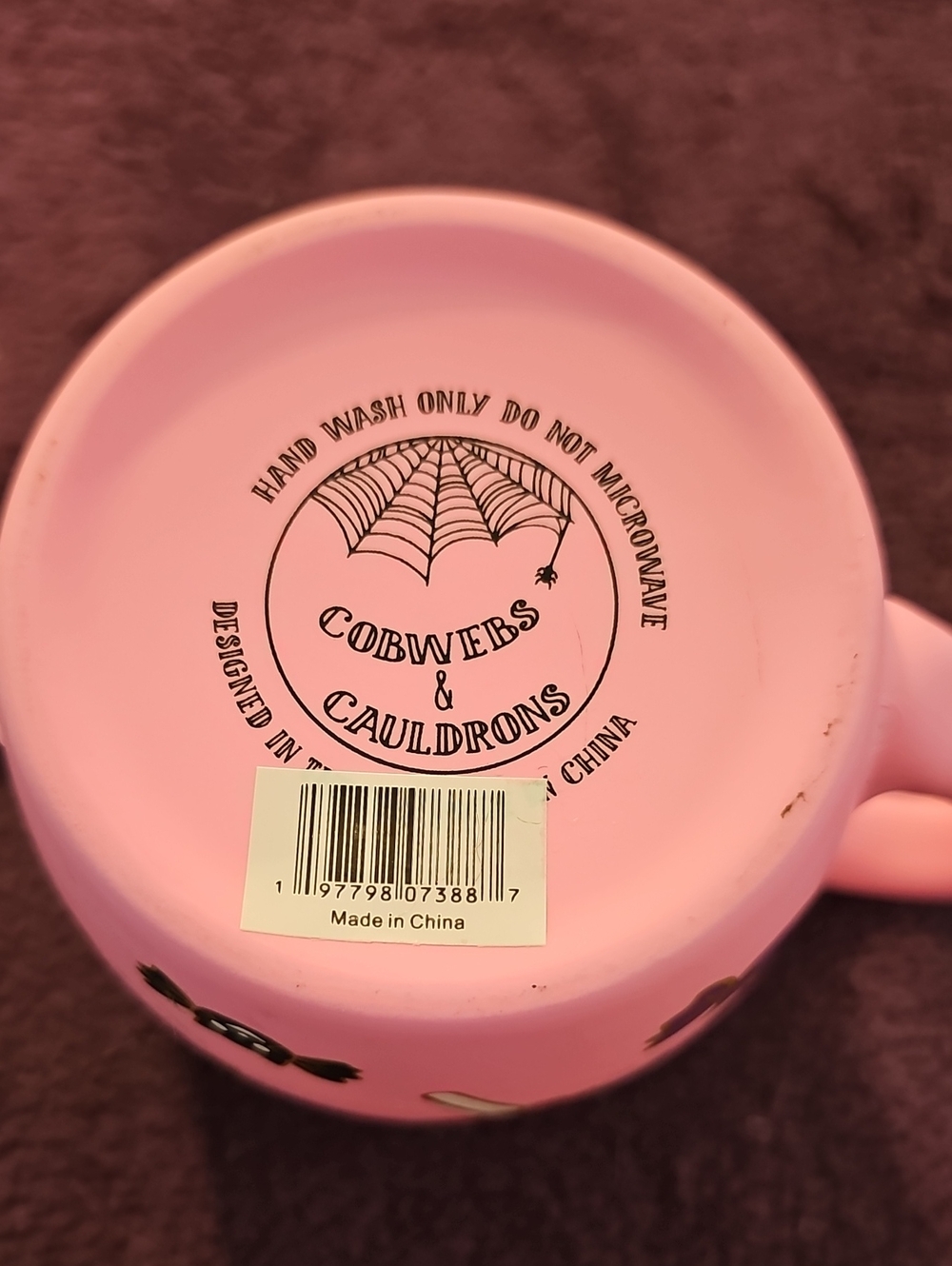 Cobwebs & Cauldrons Pink Haloween Mug - Picture 4 of 4